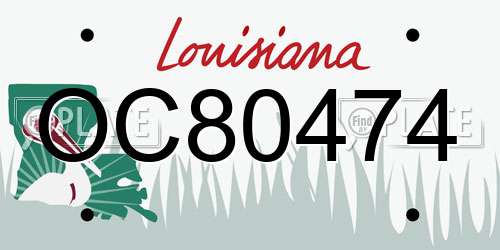 OC80474 Louisiana License Plate