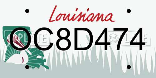 OC8D474 Louisiana License Plate