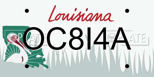 OC8I4A Louisiana License Plate