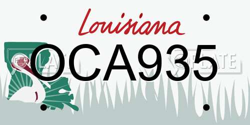 OCA935 Louisiana License Plate