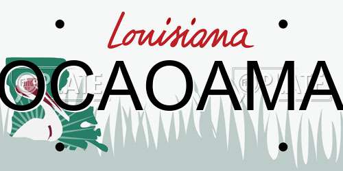 OCAOAMA Louisiana License Plate