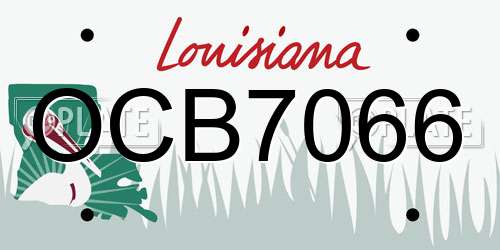 OCB7066 Louisiana License Plate