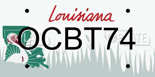 OCBT74 Louisiana License Plate