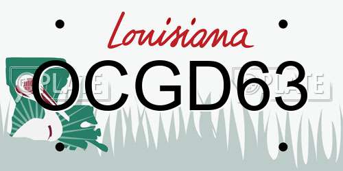 OCGD63 Louisiana License Plate