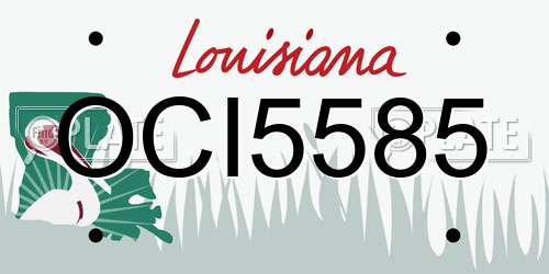 OCI5585 Louisiana License Plate
