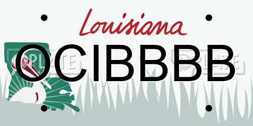 OCIBBBB Louisiana License Plate