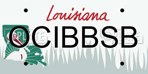 OCIBBSB Louisiana License Plate