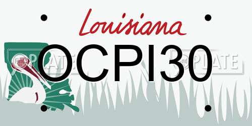 OCPI30 Louisiana License Plate