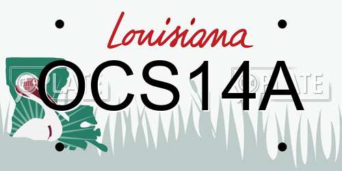 OCS14A Louisiana License Plate