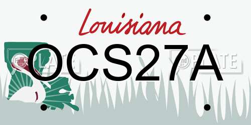 OCS27A Louisiana License Plate