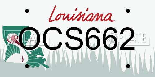 OCS662 Louisiana License Plate