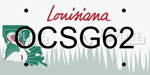 OCSG62 Louisiana License Plate