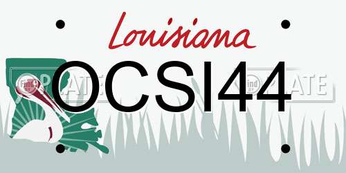 OCSI44 Louisiana License Plate