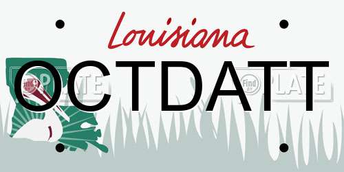 OCTDATT Louisiana License Plate