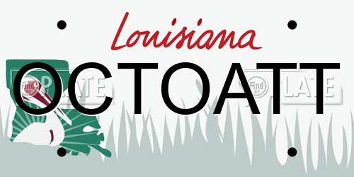 OCTOATT Louisiana License Plate