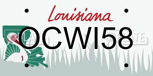 OCWI58 Louisiana License Plate