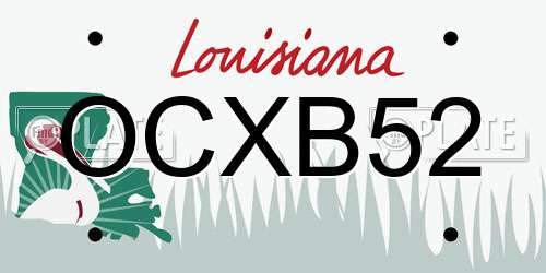 OCXB52 Louisiana License Plate