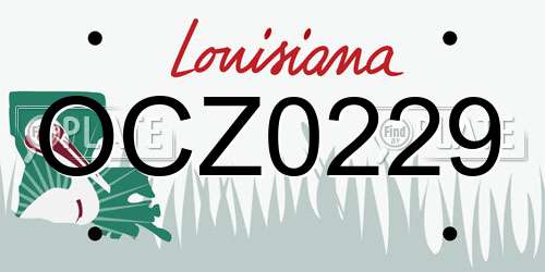 OCZ0229 Louisiana License Plate
