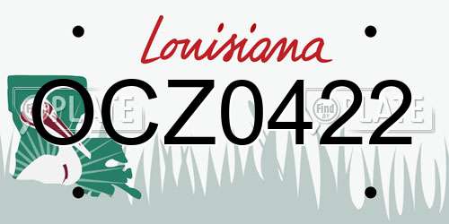 OCZ0422 Louisiana License Plate