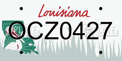 OCZ0427 Louisiana License Plate