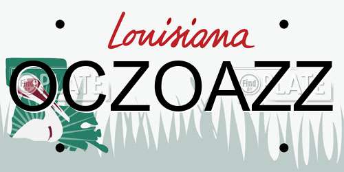 OCZOAZZ Louisiana License Plate