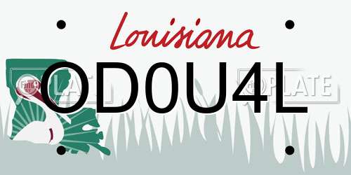 OD0U4L Louisiana License Plate