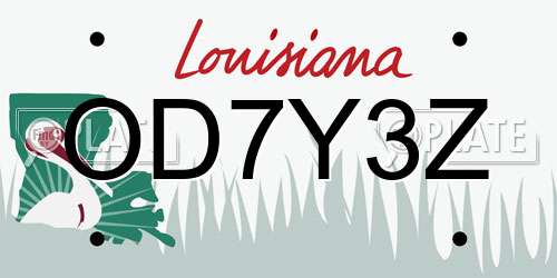 OD7Y3Z Louisiana License Plate