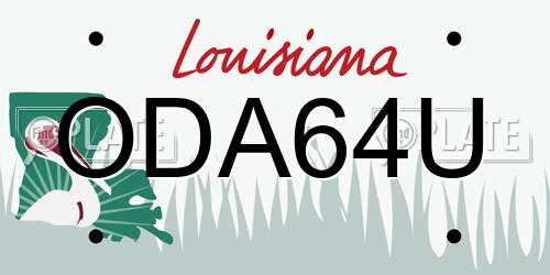 ODA64U Louisiana License Plate