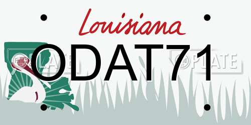 ODAT71 Louisiana License Plate