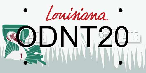 ODNT20 Louisiana License Plate