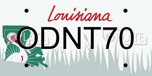 ODNT70 Louisiana License Plate