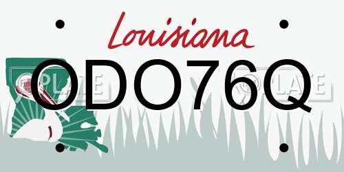 ODO76Q Louisiana License Plate