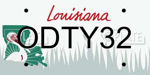 ODTY32 Louisiana License Plate