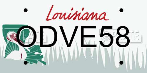 ODVE58 Louisiana License Plate