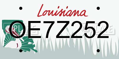 OE7Z252 Louisiana License Plate