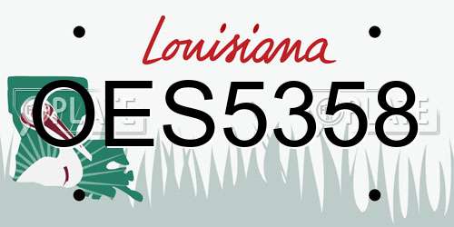 OES5358 Louisiana License Plate