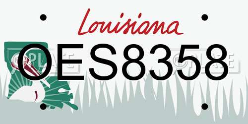 OES8358 Louisiana License Plate