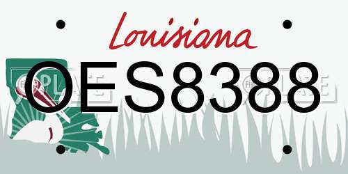 OES8388 Louisiana License Plate