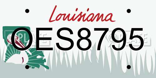 OES8795 Louisiana License Plate