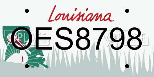 OES8798 Louisiana License Plate