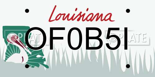 OF0B5I Louisiana License Plate