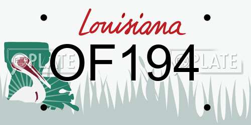 OF194 Louisiana License Plate