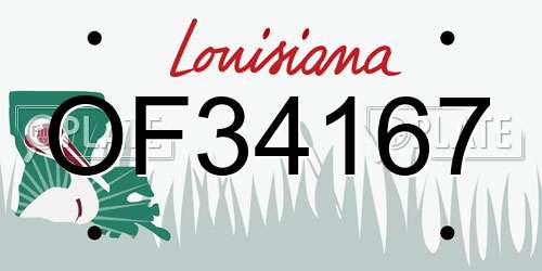 OF34167 Louisiana License Plate