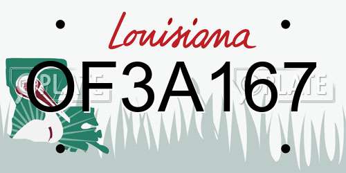 OF3A167 Louisiana License Plate