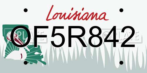 OF5R842 Louisiana License Plate