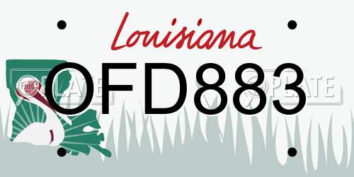 OFD883 Louisiana License Plate