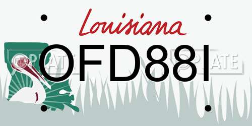 OFD88I Louisiana License Plate