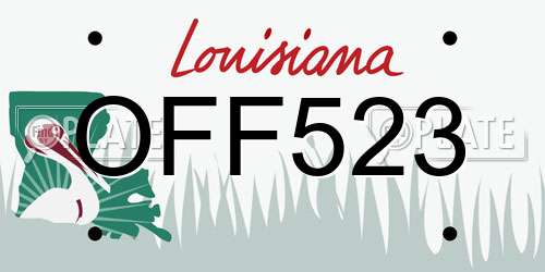 OFF523 Louisiana License Plate