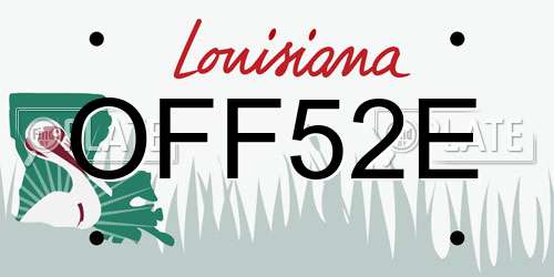 OFF52E Louisiana License Plate