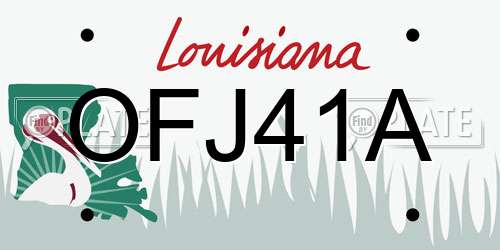 OFJ41A Louisiana License Plate